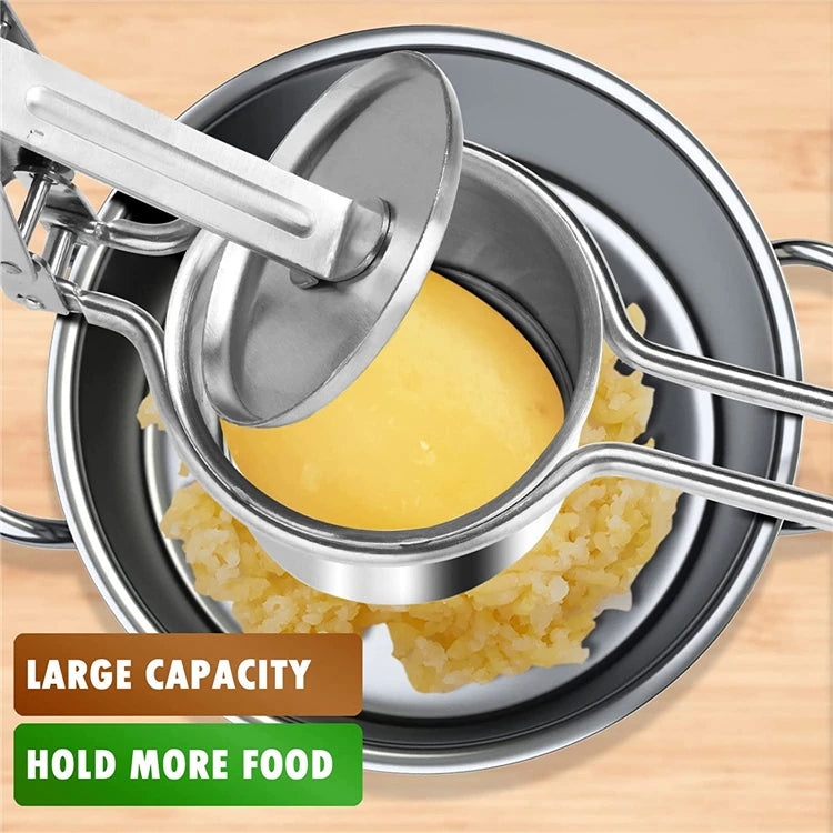 Stainless Steel Potato Ricer with 3 Interchangeable Discs