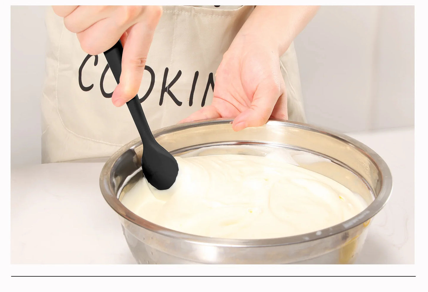 Silicone Kitchen Utensils Set with Stainless Steel Handles – Non-Stick, Heat-Resistant Cooking  Kitchen Utensils for Everyday Cooking & Baking, Available in 4 Colours & Multiple Set Sizes