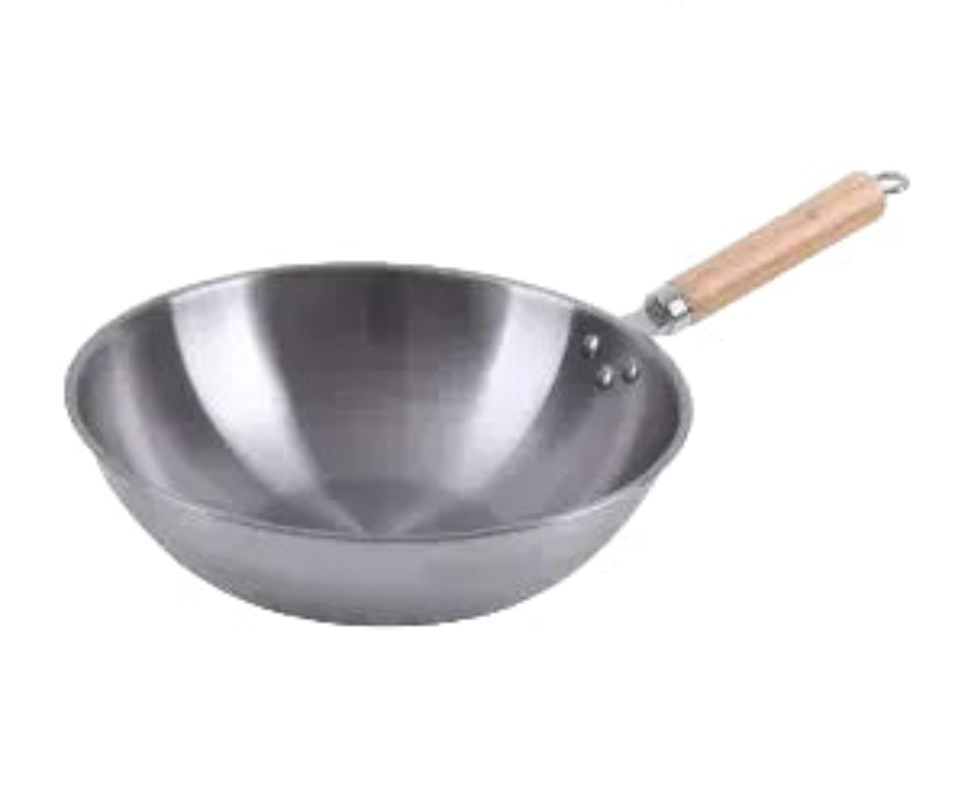 Stainless Steel Wok with Extended Handle – Tri-Ply Stainless Steel Construction – Ideal for Stir-Frying, Deep-Frying, Poaching, Searing, Sautéing, Tossing Noodles, Frying Eggs, Omelettes & One-Pan Dishes