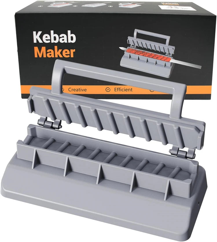 Large Kebab Maker Press with Skewers – Manual Kofta & Kabob Mould – Great for Making Even BBQ Kebabs at Home