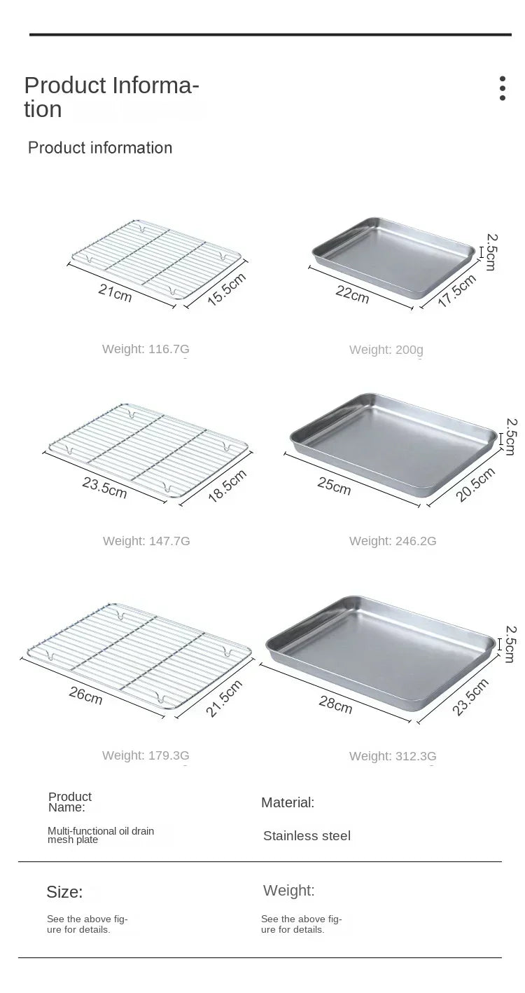 Stainless Steel Baking Tray with Wire Rack