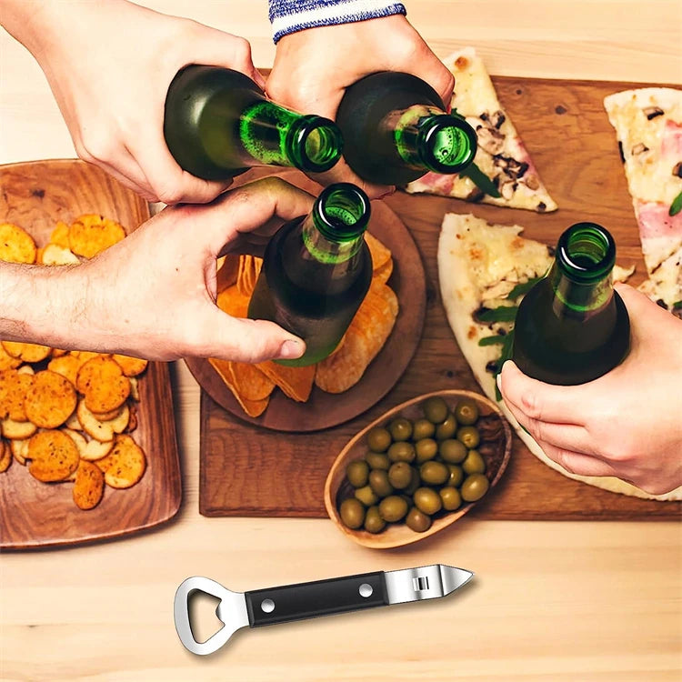 Stainless Steel Can Punch & Bottle Opener – Compact Manual Can Tapper – Great for Camping, Picnics & Everyday Use – Available in Camel & Black Colours