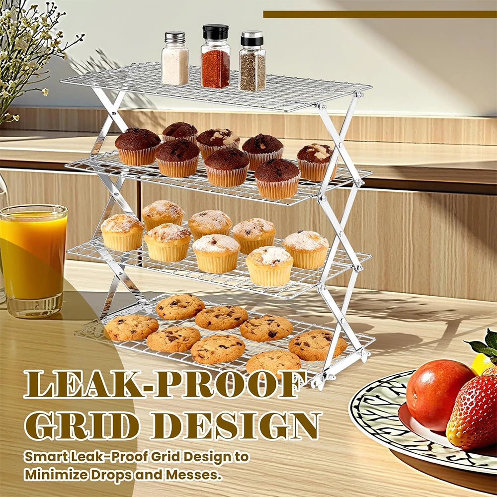 4-Tier Collapsible Stainless Steel UK Standard Shipping (7-12 business days) Prep: 1-3 days → Delivery: 7-12 days