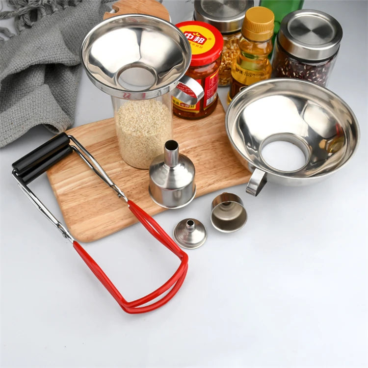 Stainless Steel Canning Essentials Kit – Wide Mouth Canning Funnels & Jar Lifter Tongs – Great for Home Canning, Jam & Preserving – Available in 4, 5 & 6 Pieces