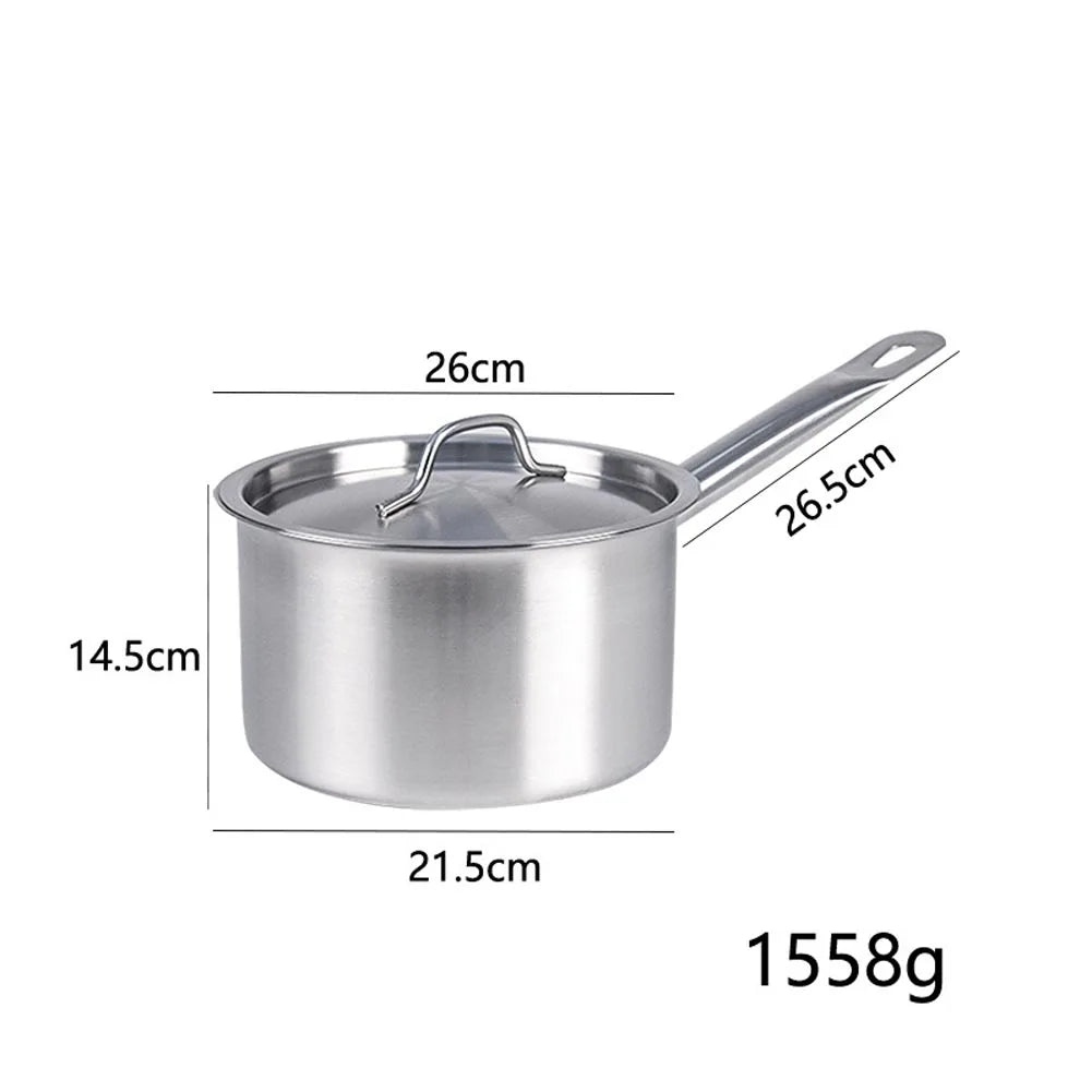 Stainless Steel Saucepan with Lid - Available sizes: 16cm, 18cm, 20cm, 22cm, 24cm