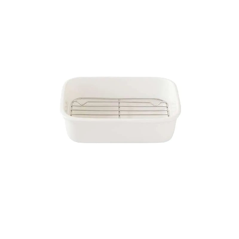 Ceramic Baking Dish with Removable Stainless Steel Rack