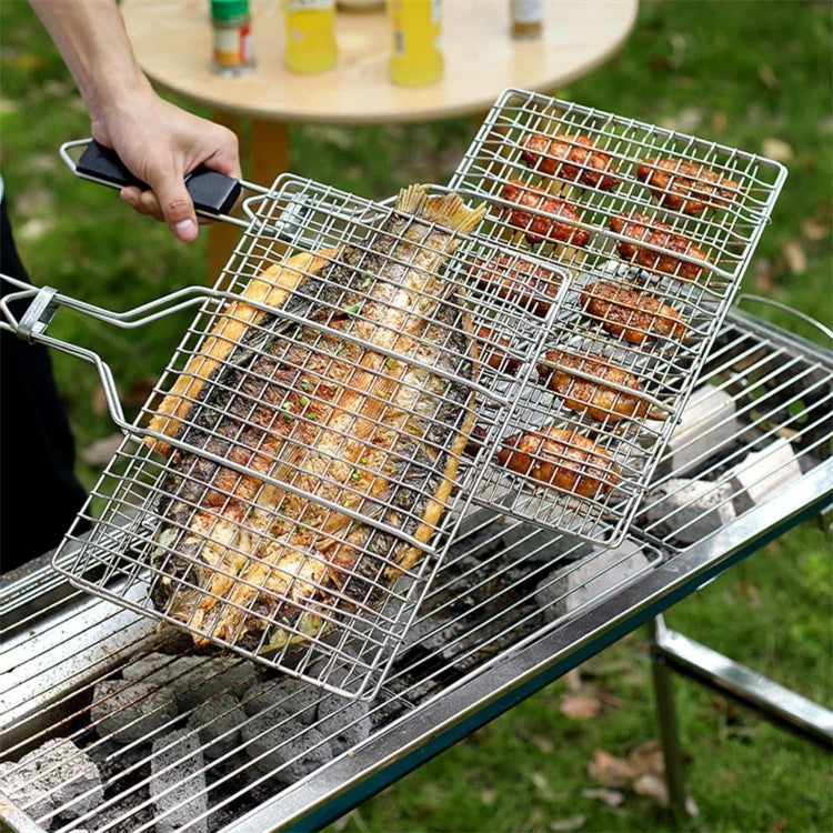 Foldable Stainless Steel BBQ Grill Basket