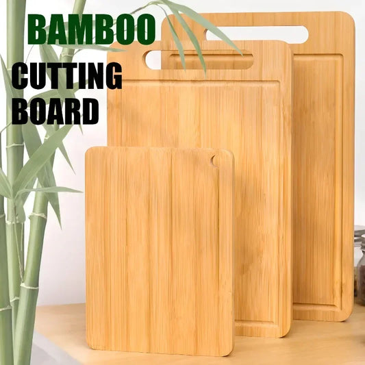 Bamboo Chopping Board for Meat & Vegetables – Thickened Double-Sided Wooden Cutting Board – Great for Everyday Prep – Available in Small, Medium, Large & 3 Piece Set
