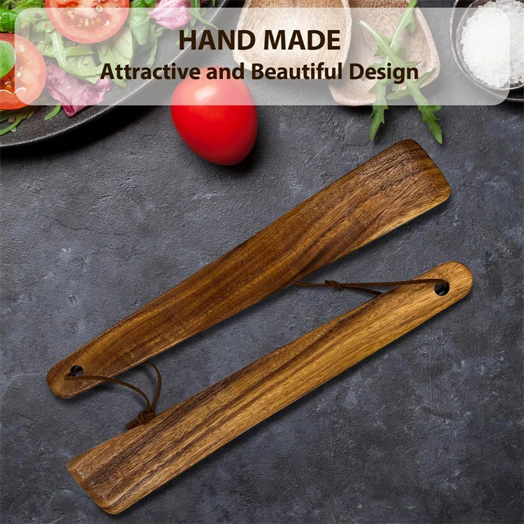 Acacia Wood Flat Cooking Spatula – Wooden Turner for Flipping & Scraping – Great for Nonstick Pans, Stir-Fries & Sautéing