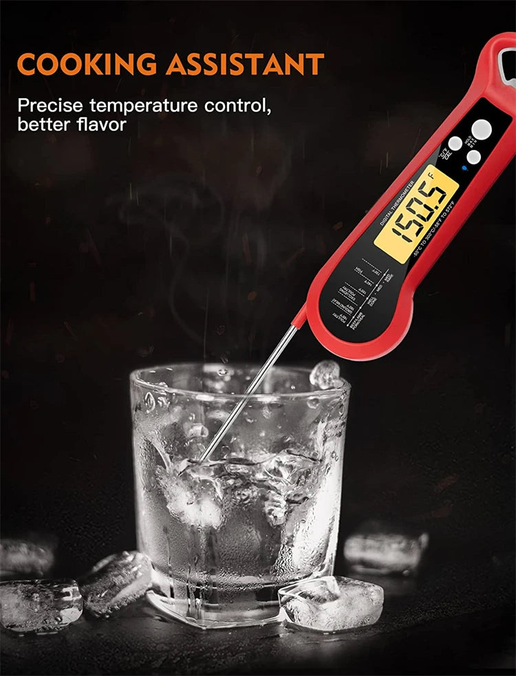 Digital Meat Thermometer with Stainless Steel Probe – Instant Read Food Thermometer – Ideal for Grilling, Roasting & Everyday Cooking