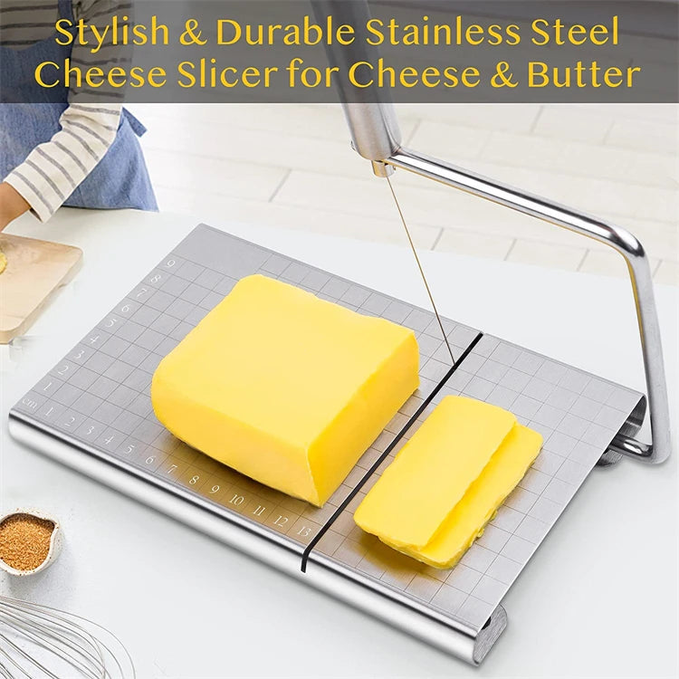 Cheese Slicer Board with Wire and 5 Replacement Wires