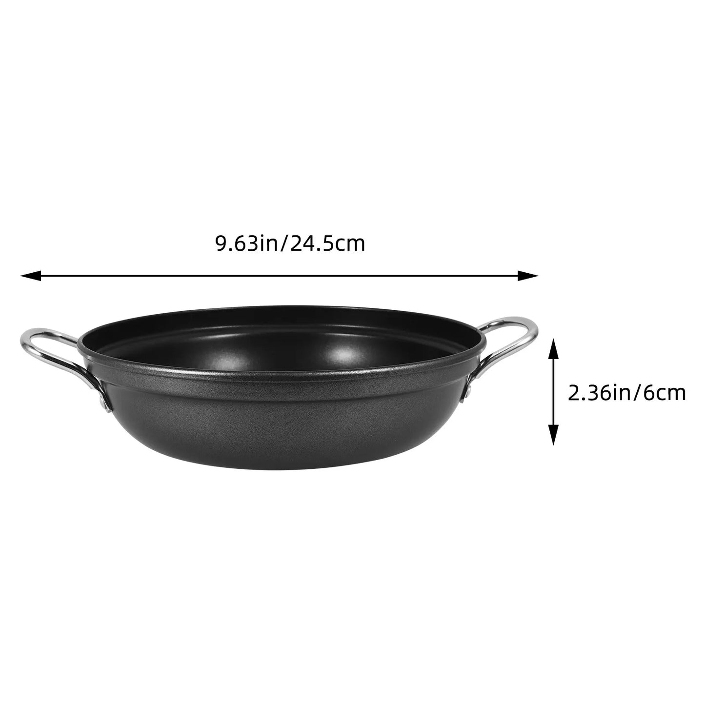 Black Nonstick Wok with Dual Stainless Steel Handles – Ideal for Stir-fries, Fried Rice, Deep-frying, Sauteed Vegetables, Pan-seared Meats, Curries, Seafood and Noodles. Compatible with Gas, Electric and Ceramic Stovetops. Available in Sizes 24cm and 30cm