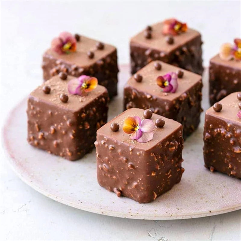 8 Cavity Silicone Cube Cake Mould – 3D Square Mousse & Dessert Mould – Ideal for Brownie Bites, Mousse Cakes & Chocolates
