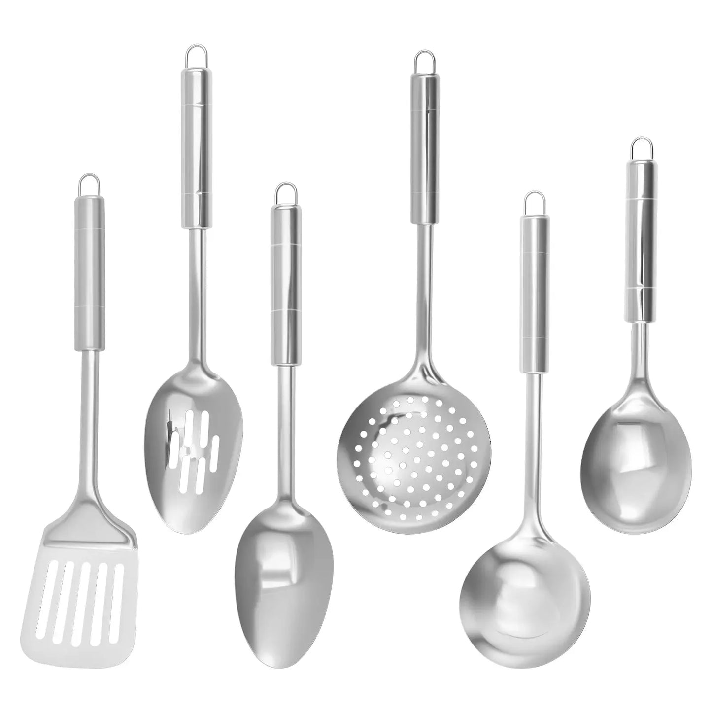 6-Piece Stainless Steel Cooking Utensils Set, Heat Resistant and Versatile C for Chef
