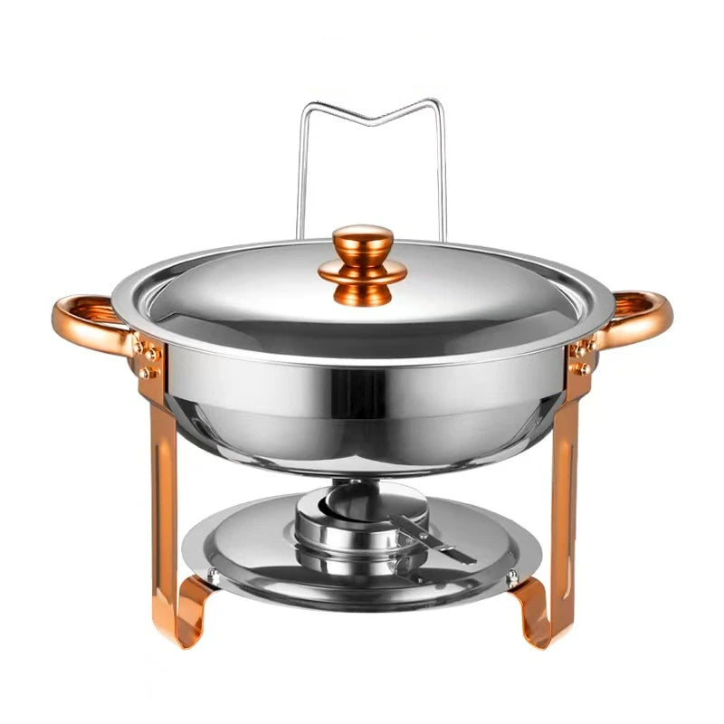 Stainless Steel Round Chafing Dish Buffet Set with Lid – 5QT Food Warmer & Buffet Server – Ideal for Parties, Weddings & Catering