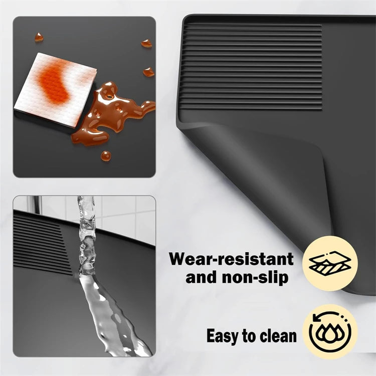 Silicone Espresso Machine Coffee Mat with Detachable Tamping Mat – Anti-Slip Heat Resistant Coffee Bar Mat – Ideal for Home Coffee Stations