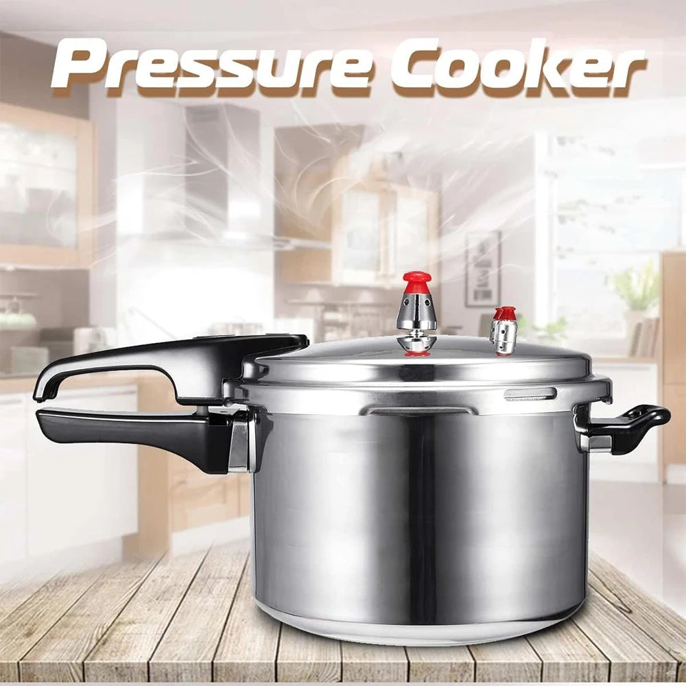 Stainless Steel Pressure Cooker with Steamer Insert – 7L Family Size 304 Pressure Cooker with Triple Safety Valves – Best for Stews, Pulses & Fast Family Meals (24cm)