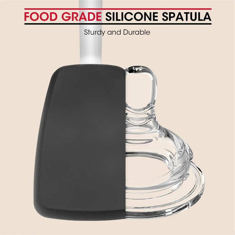 Silicone Flexible Turner Spatula Set – Heat Resistant Non-Stick Kitchen Spatulas with Stainless Steel Core – Best for Flipping & Serving