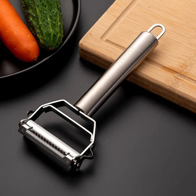 Stainless Steel Julienne & Vegetable Peeler – Multi-Function Double-Blade Fruit Peeler & Shredder – Ideal for Carrots, Potatoes & Cucumbers – Available in 2-in-1 & 4-in-1