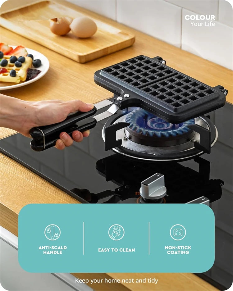 Stovetop Belgium Waffle Maker Pan