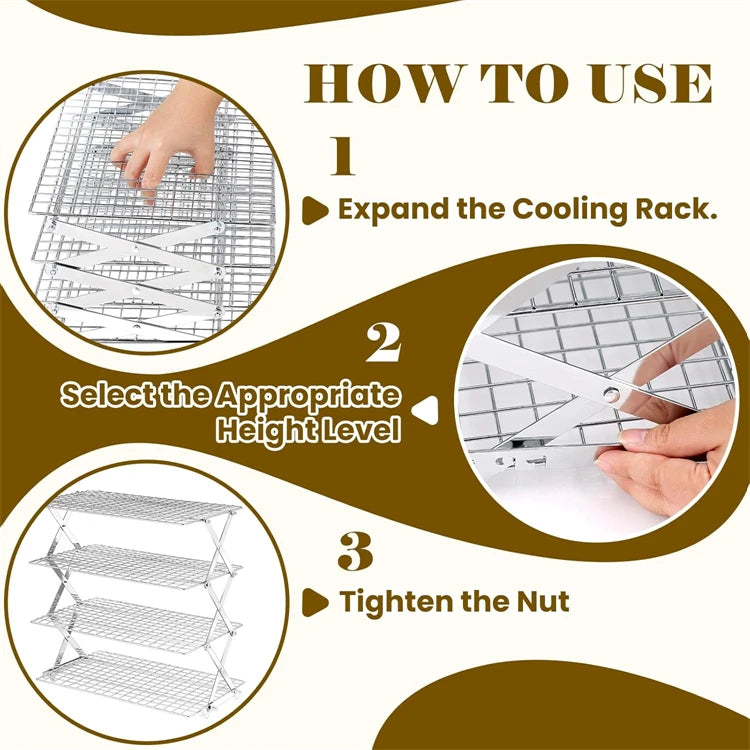 4-Tier Collapsible Stainless Steel UK Standard Shipping (7-12 business days) Prep: 1-3 days → Delivery: 7-12 days