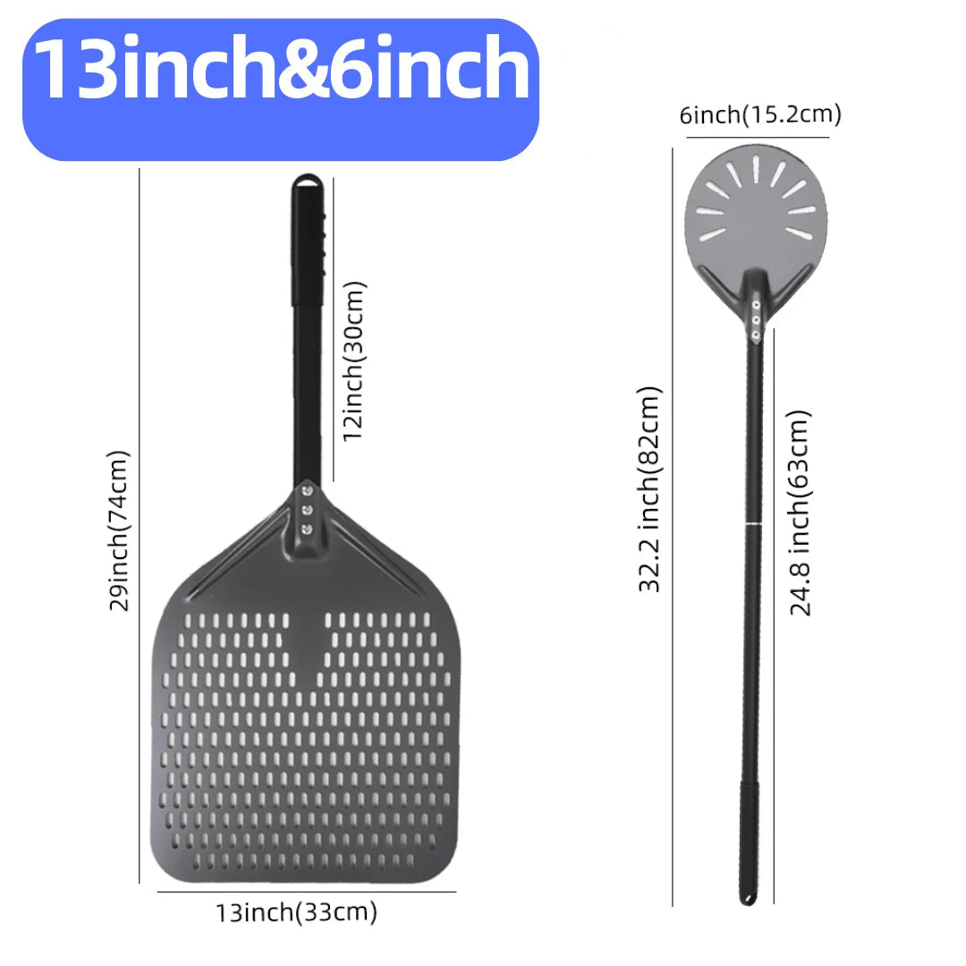 Aluminium Pizza Peel & Turning Paddle 13" & 6" Pizza Peel & Turning Paddle Set — Black v2