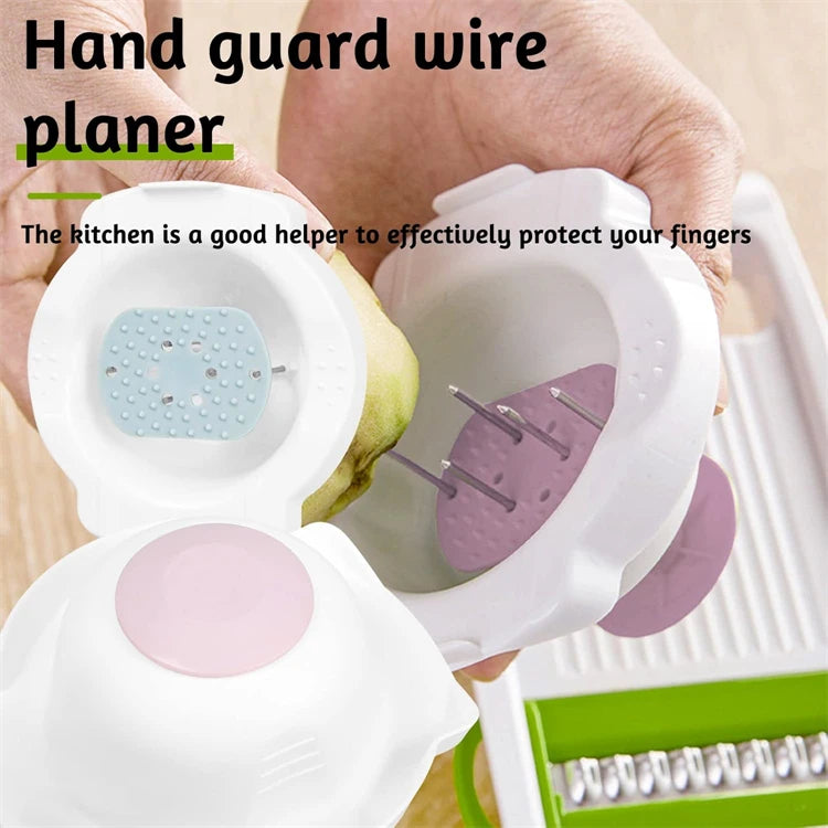 Stainless Steel Finger Guard Food Holder – Anti-Cut Hand Protector for Mandoline Slicers – Best for Slicing Potatoes, Onions & Carrots Safely – Available in Pink & Blue Colours