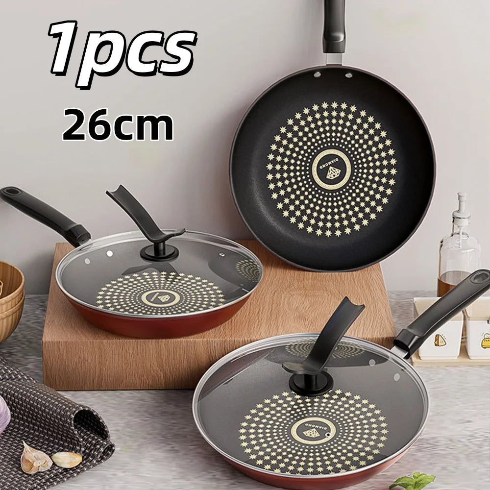 Non-Stick Iron Omelette Pan with or without Glass Lid – Multi-Purpose Frying Pan for Gas & Induction – Great for Omelettes, Eggs & Pancakes (26cm)