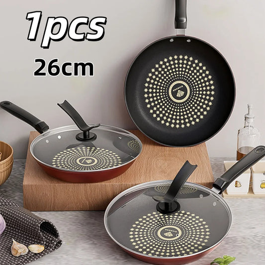 Non-Stick Iron Omelette Pan with or without Glass Lid – Multi-Purpose Frying Pan for Gas & Induction – Great for Omelettes, Eggs & Pancakes (26cm)