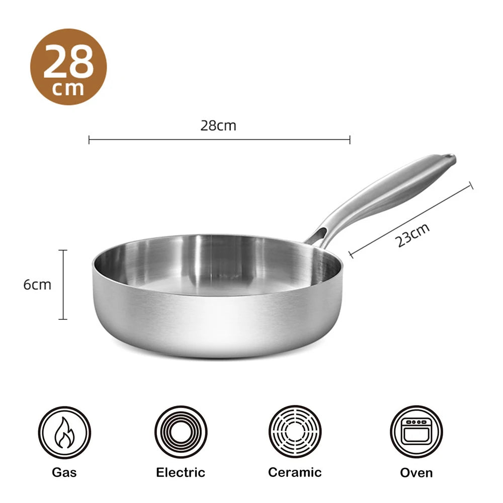 316 Stainless Steel Tri-Ply Frying Pan 28cm