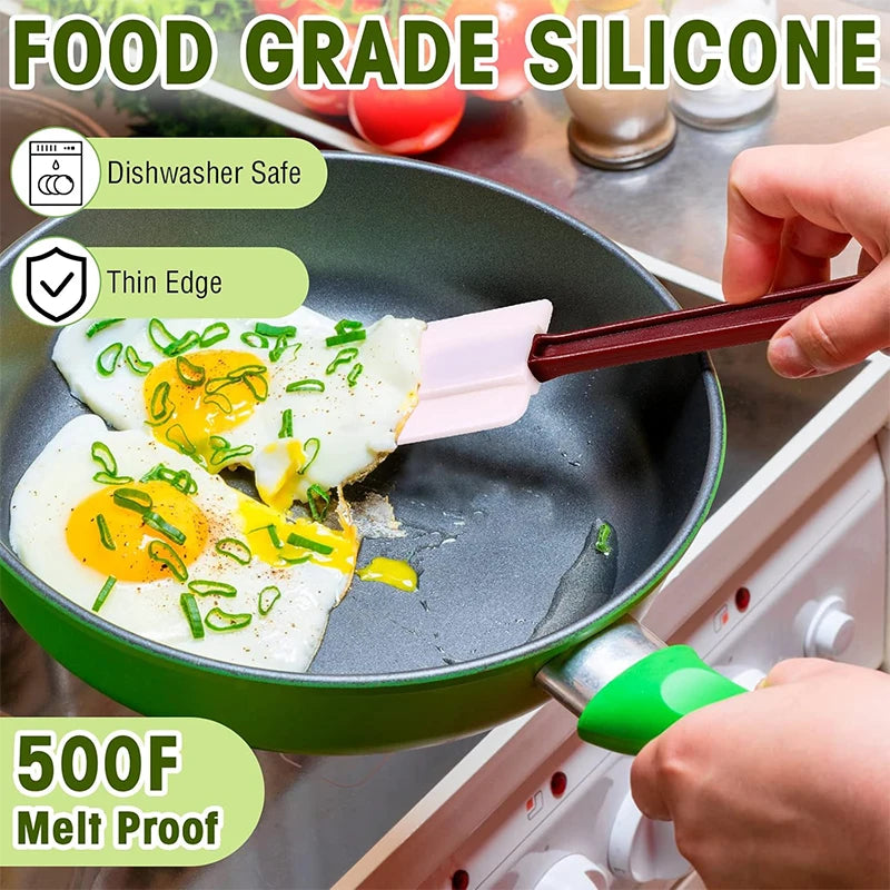 Heat Resistant Silicone Rubber Spatula – Non-Stick High Temperature Scraper – Ideal for Baking, Stirring & Scraping Bowls Clean