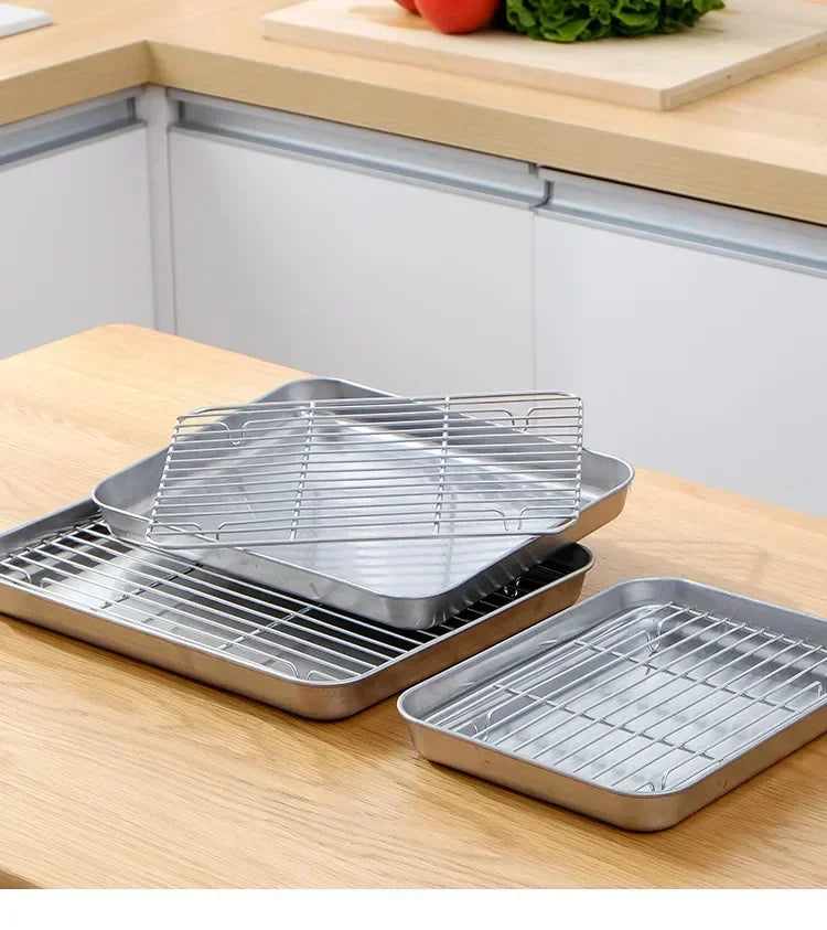 Stainless Steel Baking Tray with Wire Rack