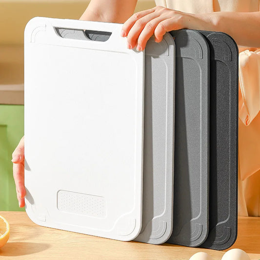 Double-Sided PP Chopping Board – Thick Textured Plastic Cutting Board for Meat & Vegetables – Ideal for Separated Food Prep – Available in Black, Grey, White or 4 Colour Set