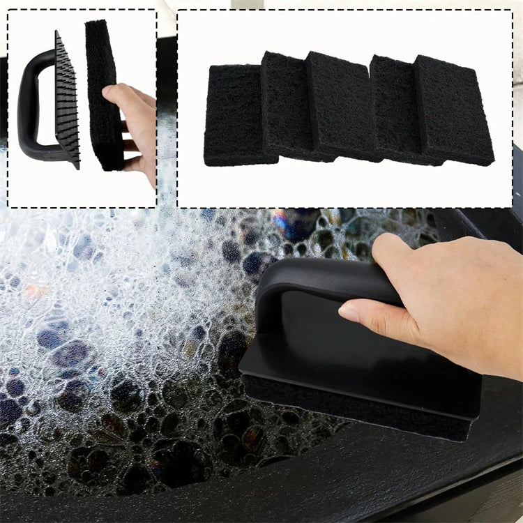 Flat Top Griddle Cleaning Kit – Stainless Steel Griddle Scraper & Scouring Pad Set – Ideal for Cleaning Griddles & BBQ Grill Plates – Available in 1 Piece – Style 1, 1 Piece – Style 2, 1 Piece – Style 3, 7 Pieces & 12 Pieces
