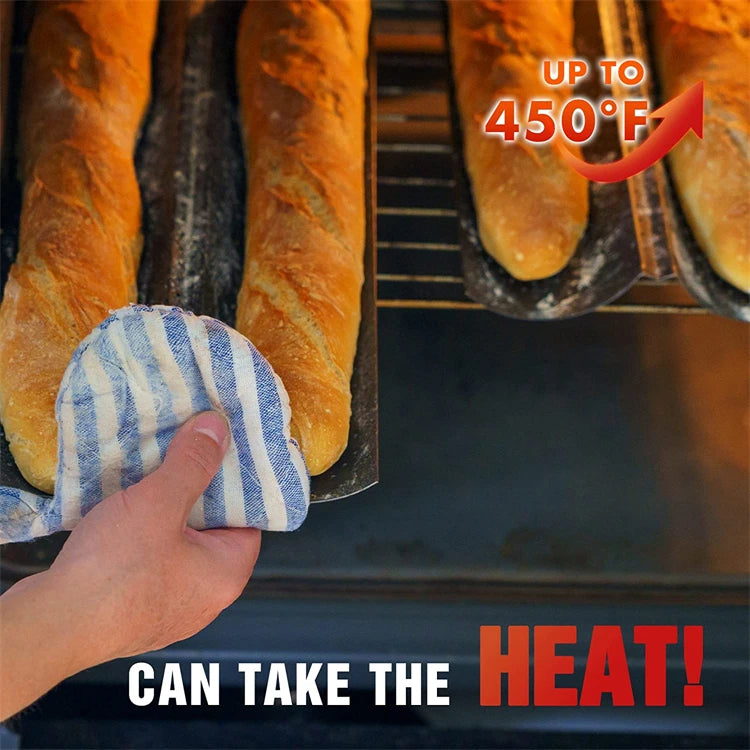 Non-Stick Perforated Carbon Steel Baguette Pan – French Bread Baking Tray – Perfect for Crusty Baguettes & Homemade Loaves – Available in 2 & 4 Loaves