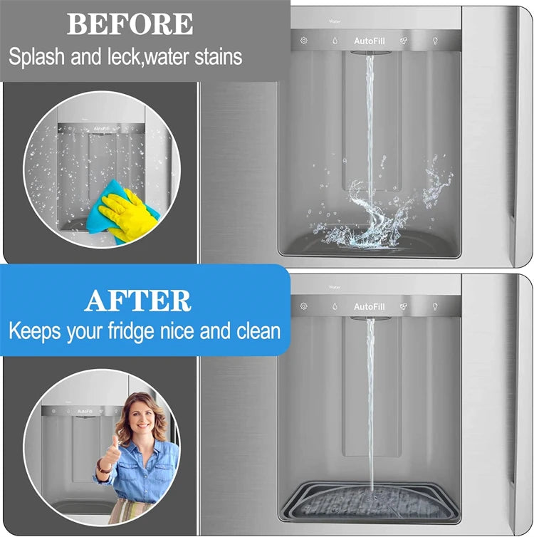 Silicone Refrigerator Drip Tray Pad – Cuttable Water Dispenser Drip Catcher & Protector – Perfect for Fridge Water & Ice Dispensers – Available in Black & Grey Colours