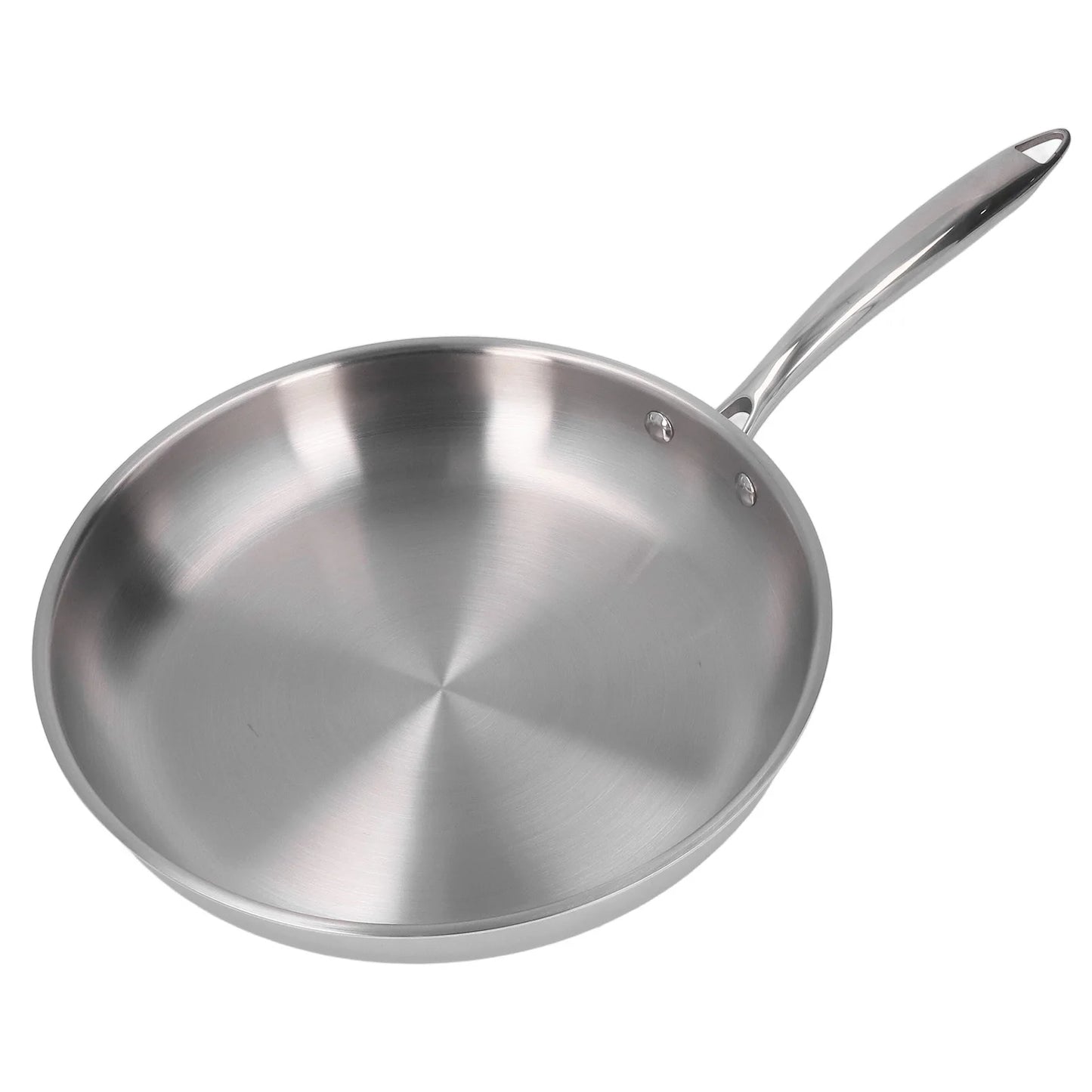 28cm Stainless Steel Frying Pan with Ergonomic Handle – 304 Stainless Steel, Uncoated, 3-Layer Base, Great for Searing, Frying, and Everyday Cooking