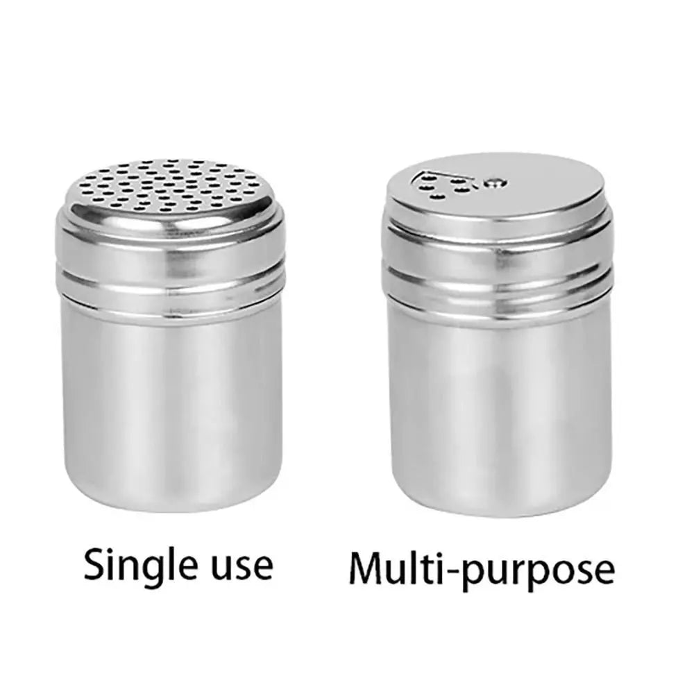 Stainless Steel Salt & Pepper Shaker with Rotating Lid – Seasoning Jar & Spice Dispenser – Great for Salt, Sugar, Pepper & Spices – Available in Small, Medium & Large