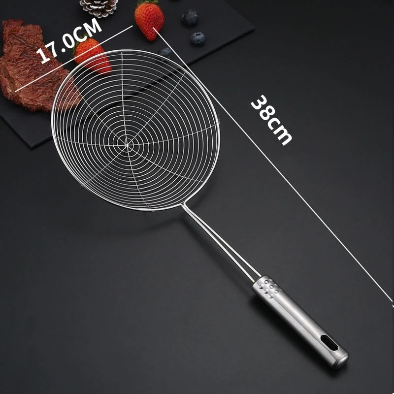 Fine Mesh Spider Strainer – Stainless Steel Skimmer Spoon with Long Handle – Ideal for Frying, Noodles & Blanching – Available in 11, 13, 15 & 17cm