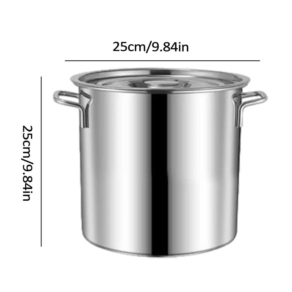 Stainless Steel Stock Pot with Lid & Side Handles – Ideal for Stocks, Broths, Soups, Stews, Sauces, Boiling, Pasta, Simmering & More – Compatible with Gas, Induction & Electric Stoves – Available in 6.2L & 10L Sizes