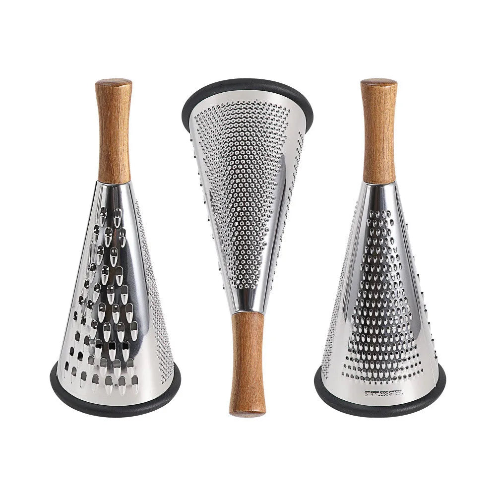 Stainless Steel Conical Grater with Wooden Handle