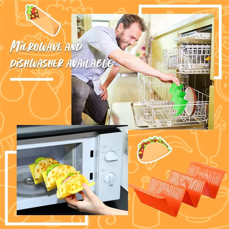 Set of 6 Colourful Taco Holder Stands – Large Taco Trays for 2 or 3 Tacos Each – Perfect for Taco Nights & Family Meals