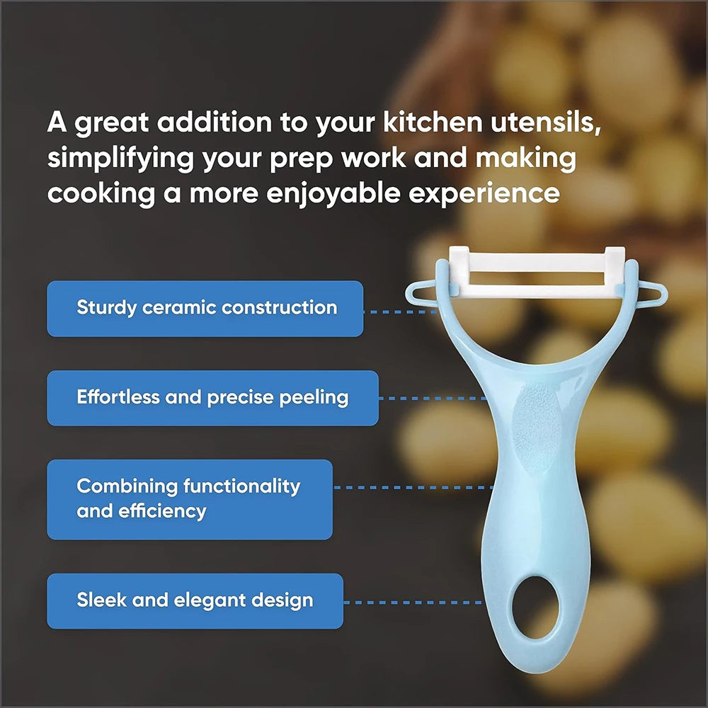 Ceramic Vegetable Peeler Set with Ergonomic Handles – Potato, Carrot & Apple Peelers – Perfect for Peeling Fruit & Vegetables – Available in Pastel & Bright 4 Piece Sets or Full 8 Piece Set