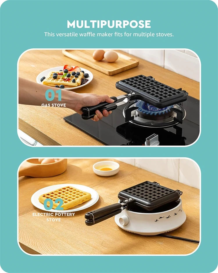 Stovetop Belgium Waffle Maker Pan