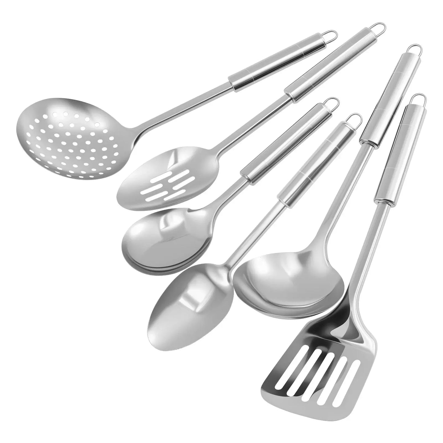 6-Piece Stainless Steel Cooking Utensils Set, Heat Resistant and Versatile C for Chef