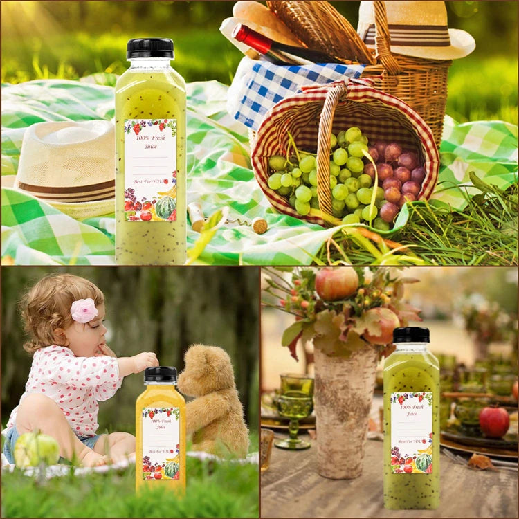500ml Reusable Plastic Juice Bottles with Tamper-Proof Caps – Clear Drink Containers – Best for Fresh Juice, Smoothies & Picnics – Available in 6 Pieces, 12 Pieces & 18 Pieces