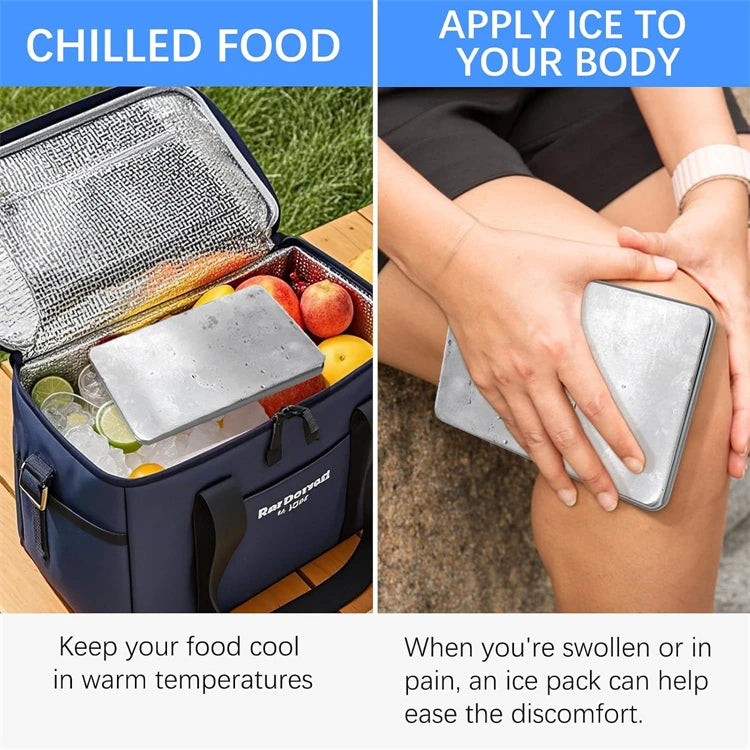 Reusable 304 Stainless Steel Ice Packs – Quick Freeze Metal Cooling Plates for Cool Bags & Lunch Boxes – Ideal for Picnics & Camping