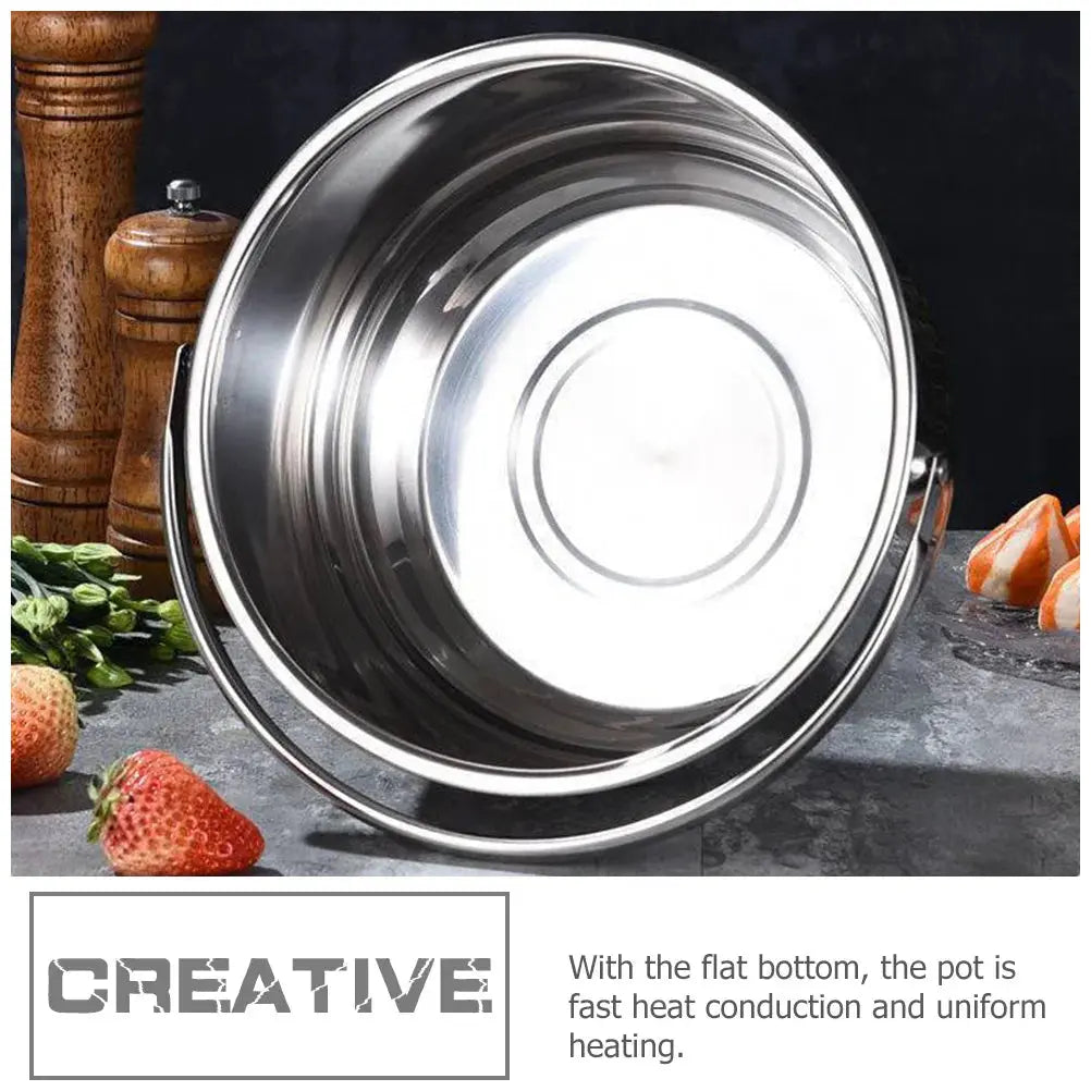 Stainless Steel Soup & Stock Pot with Lid & Anti‑Scalding Handles for Safe and Comfortable Use – Multipurpose Cooking Pot for Boiling, Simmering, Soups, Stews & Daily Meals – Compact & Durable Pot – Compatibility: Ind
