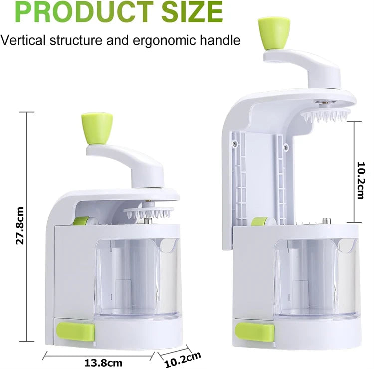 4 in 1 Vegetable Spiralizer with Stainless Steel Rotating Blades – Veggie Spiral Cutter & Noodle Maker – Great for Courgette Noodles, Salads & Garnishes