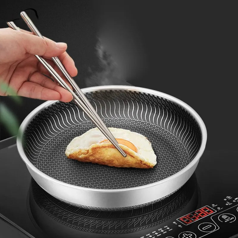 Honeycomb Tri-Ply Stainless Steel Frying Pan-Available sizes: 26cm, 28cm, 30cm, 32cm